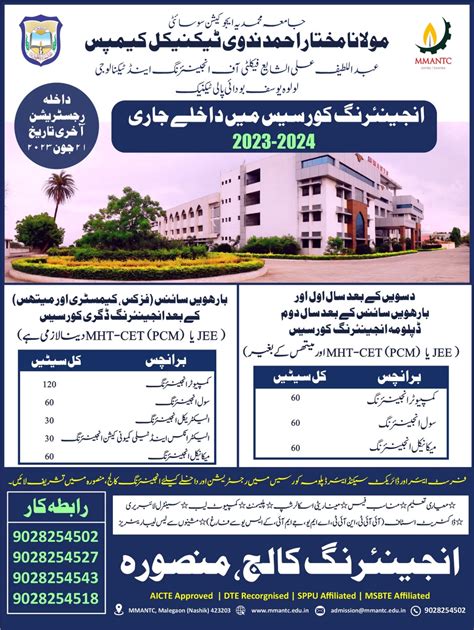 Admission Open 2023-24 – MAULANA MUKHTAR AHMAD NADVI TECHNICAL CAMPUS