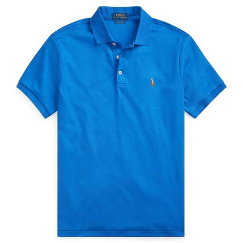 Nowa Koszulka Meska Polo Ralph Lauren Niebieska Vintage Blue Mesh