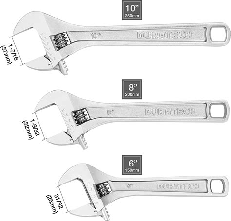 DURATECH Adjustable Spanner Set, Heavy Duty Adjustable Wrench Set ...