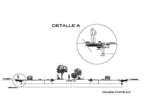 Detalle De Calle Y Cordón En Autocad Cad 43082 Kb Bibliocad