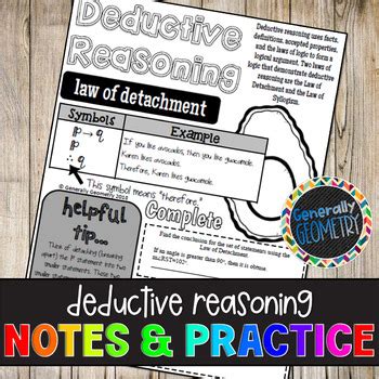 Deductive Reasoning Guided Notes Law Of Detachment Law Of Syllogism