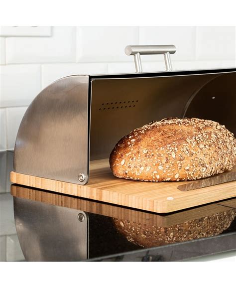 Honey Can Do Stainless Steel Bread Box With Bamboo Board Macys