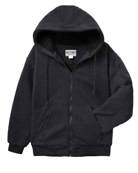 Victory Mens Sherpa Lined Heavy Weight Hoodie Blair