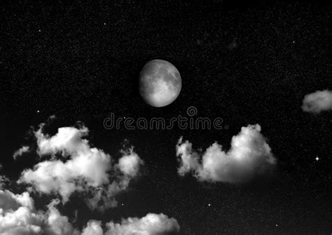 The Moon In The Night Sky Stock Illustration Illustration Of Cycle 163066034