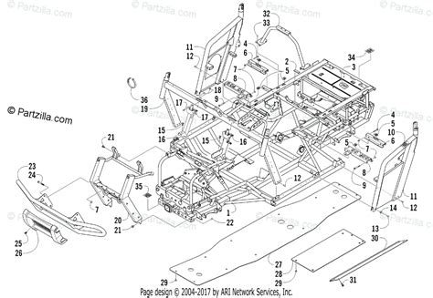 Arctic Cat Side By Side Oem Parts Diagram For Frame And Related