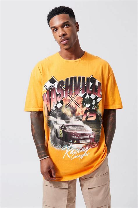 Oversized Overdye Car Graphic T Shirt Boohoo