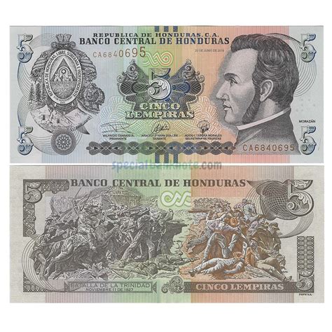 Honduras 5 Lempira Banknote 2019 P98d UNC Special Minds Store