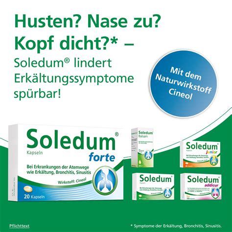 Soledum Kapseln junior bei Erkältung Bronchitis Sinusitis 20 St