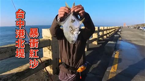 20231226台中港北堤暴衝紅沙fishing 釣魚 台中釣魚 台中港北堤 遠投 沉底 Ydc中通竿 冰刀 紅沙