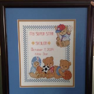 This Is One Of The Cross Stitch Birth Announcements I Did For My