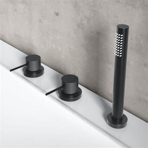 Teorema Lab Three Hole Deck Mounted Bath Fitting With Elegant Diamond