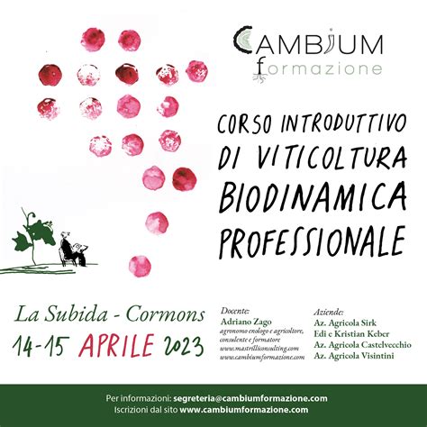 Corso Introduttivo Di Viticoltura Biodinamica Professionale Cambium