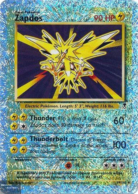 Pokemon Zapdos - 19/110 - Holo Rare Reverse Holo Legendary Collection NM