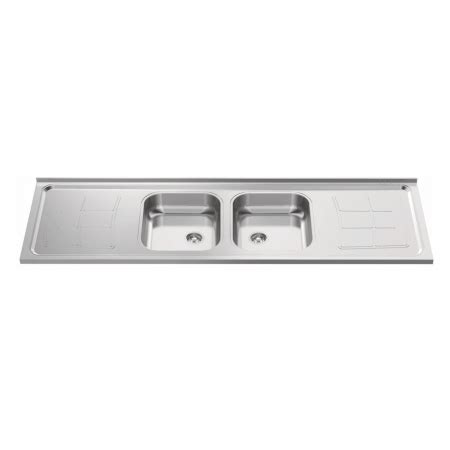 Pia De Inox Concretada 180 X 56 Cm Dupla Cm Ghelplus Comapa