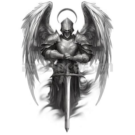 Angel Knight Tattoo Design Download High Resolution Digital Art Png