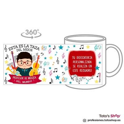 Taza personalizada el mejor PROFESOR DE MÚSICA I Totos Shop