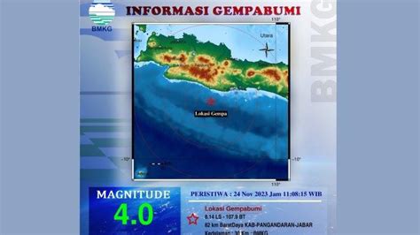 Gempa Magnitudo 4 1 Guncang Pangandaran Getarannya Terasa Hingga