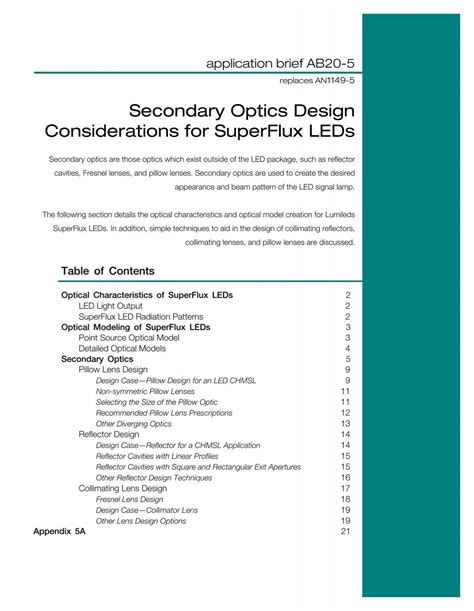 Secondary Optics Design Considerations For Philips Lumileds