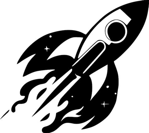 Premium Vector Rocket Black And White Vector Illustration