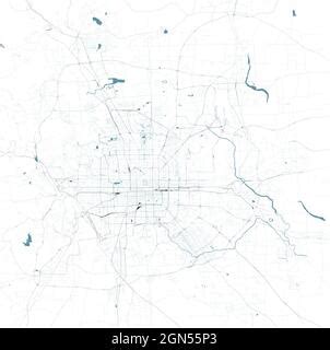 Abstract City Navigation Map With Lines And Streets Vector Black And