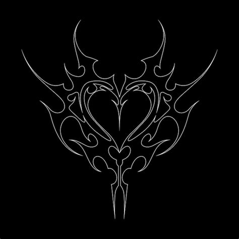 Premium Vector Neo Tribal Y2k Gothic Style Tattoo Cyber Sigilism