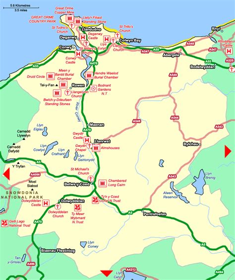 heritage map  conwy move  cursor   attractions  towns wales map wales greatful