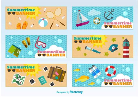 Summertime Banners 91836 Vector Art At Vecteezy