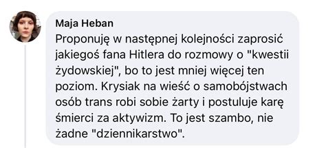 HannaMŁSZ on Twitter Proponuję karę usunięcia konta za bycie Mają Heban