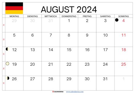 Kalender August 2024 Deutschland Zum Ausdrucken