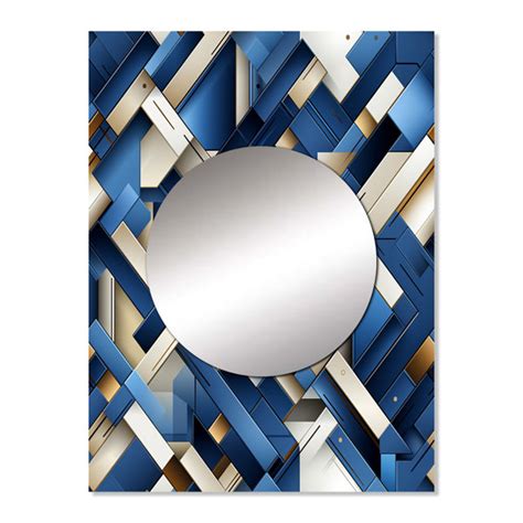 DesignArt Urban Cobalt Blue Grid Geometric Modern Contemporary