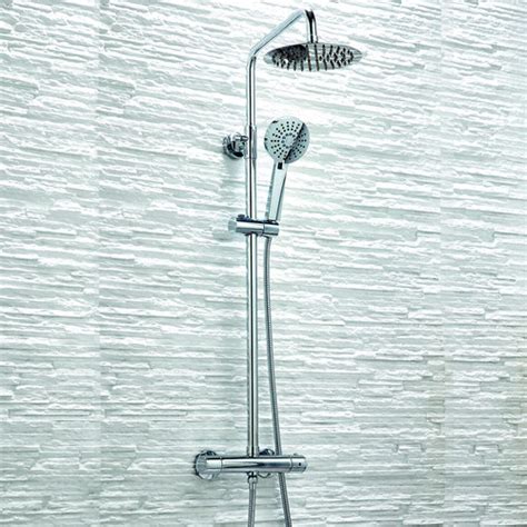 Serena Chrome Round Rigid Shower Riser MGM BATHROOMS