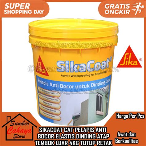 Jual SIKA SIKACOAT PLUS PELAPIS ANTI BOCOR ELASTIS DINDING TEMBOK LUAR