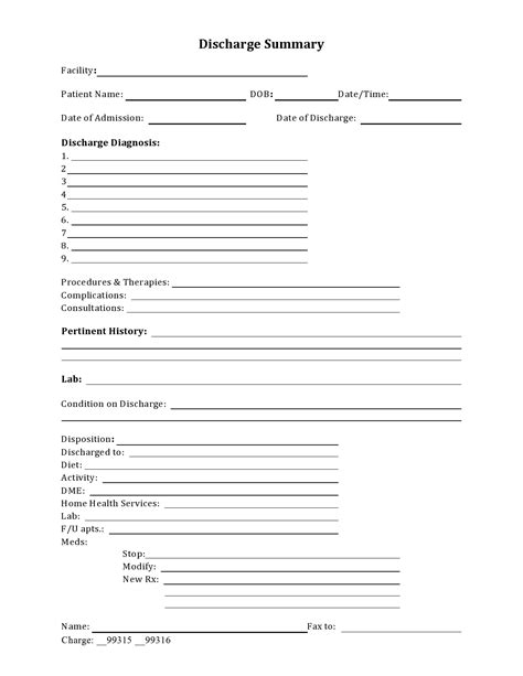 Mental Health Discharge Plan Template