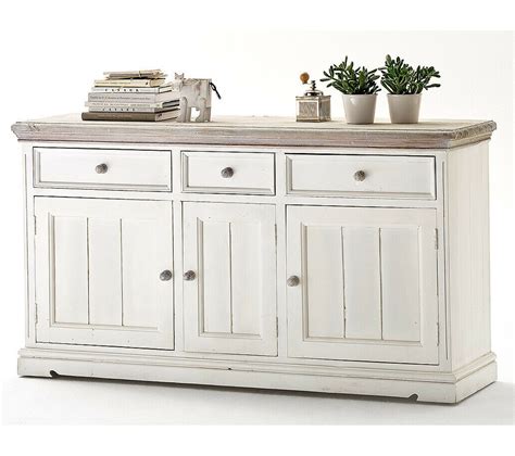 Buffet En Pin Massif Blanc Vintage L X H X P Cm Buffet But