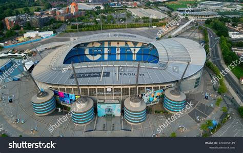 Manchester City Football Stadium Etihad Above Stock Photo