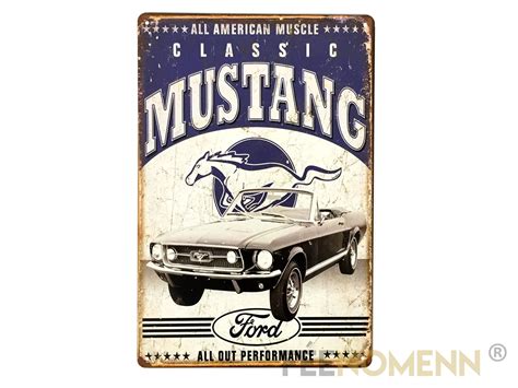 Plaque M Tal D Co Vintage Pub Ford Mustang Convertible