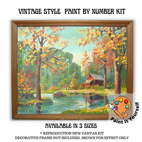 Autumn Trees Paint By Number Kit For Adult Diy Nature Etsy