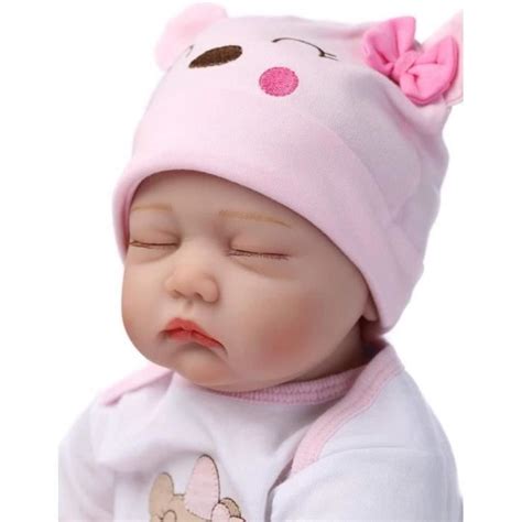 Poupée Bébé Reborn Fille en Silicone Souple DOLL ZIYIUI 22 Pouces