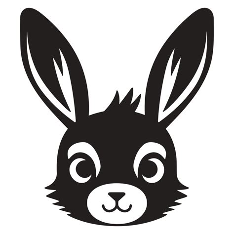 Beautiful Rabbit Face Silhouette 25070143 Png