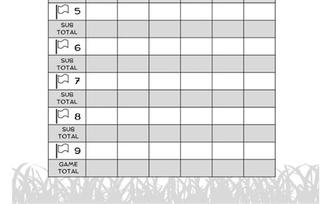 Play Nine Golf Card Game Score Sheets Score Pages For Playing