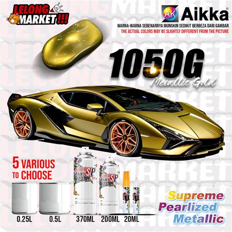 Aikka 1050g Metallic Gold 】2k Paint Supreme Pearlized Metallic Car Motor Paint Diy Aerosol Spray