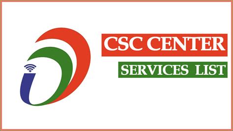 Common Service Centres Services List 2025 Csc Center All Services List