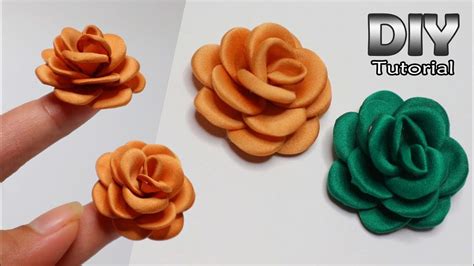 DIY TINY ROSE Satin Velvet Fabric Mawar Dari Kain Satin Bunga