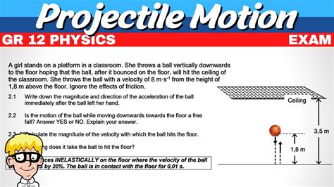 Projectile Motion Grade Exam Questions Youtube