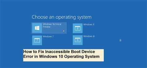 How To Fix Inaccessible Boot Device Error In Windows Operating