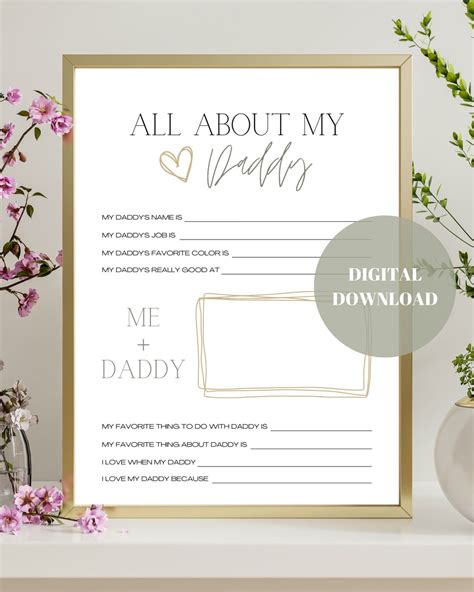 Fathers Day Printable Questionnaire Fathers Day T All About My