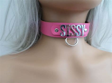 Real Leather Fetish Bondage Sissy Collar 24 Mm With 18mm Etsy