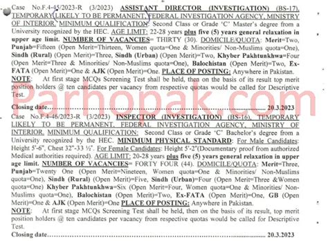 Fia Jobs 2023 For Inspector Investigation And Assistant Director Fpsc