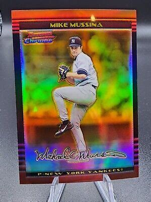 Bowman Chrome Gold Refractor Mike Mussina Vg Surface Ebay