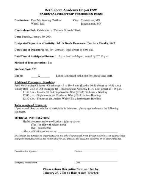 Fillable Online Bethlehem Academy Gr Csw Fax Email Print Pdffiller